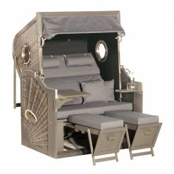 Aktion 🛒 Strandkorb RUSTIKAL 410 Z XL - vintage-anthrazit - 135x165 cm ⭐