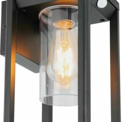 Angebote 🌟 Außenleuchte - schwarz matt - Aluminium - mit Sensor ❤️