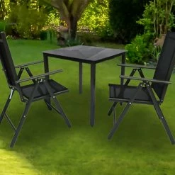 Schlussverkauf ❤️ 3-teilige Sitzgruppe - anthrazit - Aluminium 😀