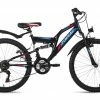 Budget 🌟 KS Cycling Kinder-Mountainbike FULLY ATB 24'' ZODIAC - schwarz-rot - 38 cm Rahmenhöhe ❤️