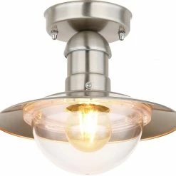 Bester Verkauf 🤩 LED-Außenleuchte - Stahl - Edelstahl - Ø 23,6 cm 🔔